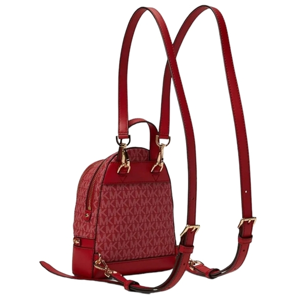 Michael Kors Rhea Logo XS Convertible Backpack Red - Picture 2 of 5